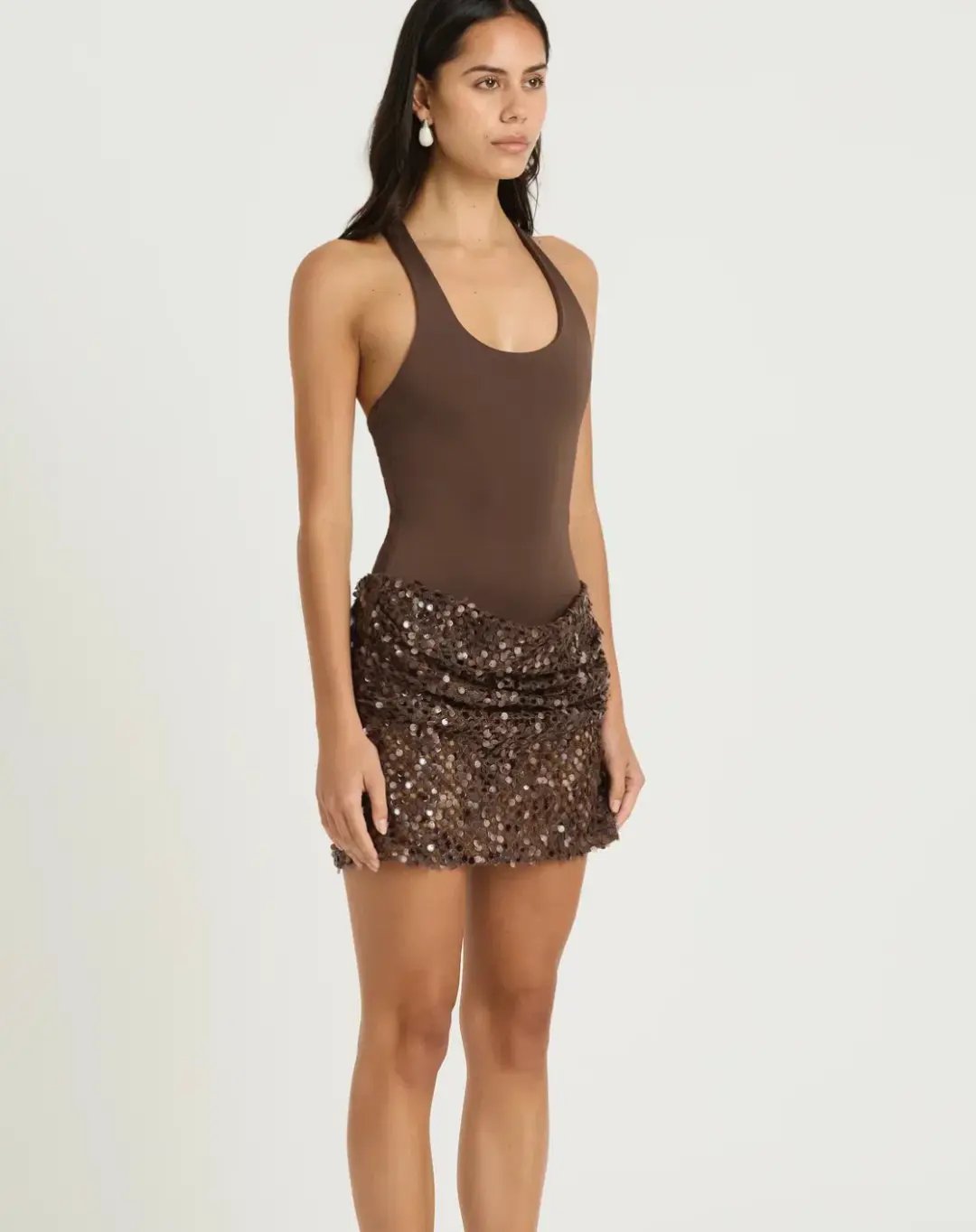 Benni Ariel Mini Dress in Cocoa Brown Size 8 photo 4