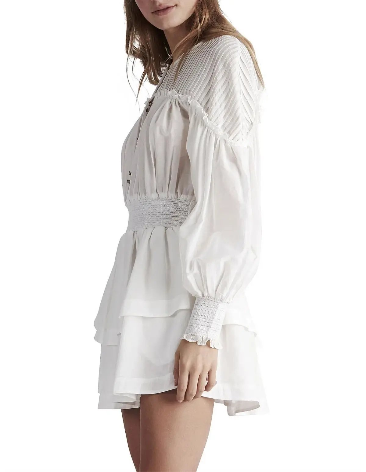 Aje Shadforth Button Down Mini Dress White Size M / AU 10 photo 4