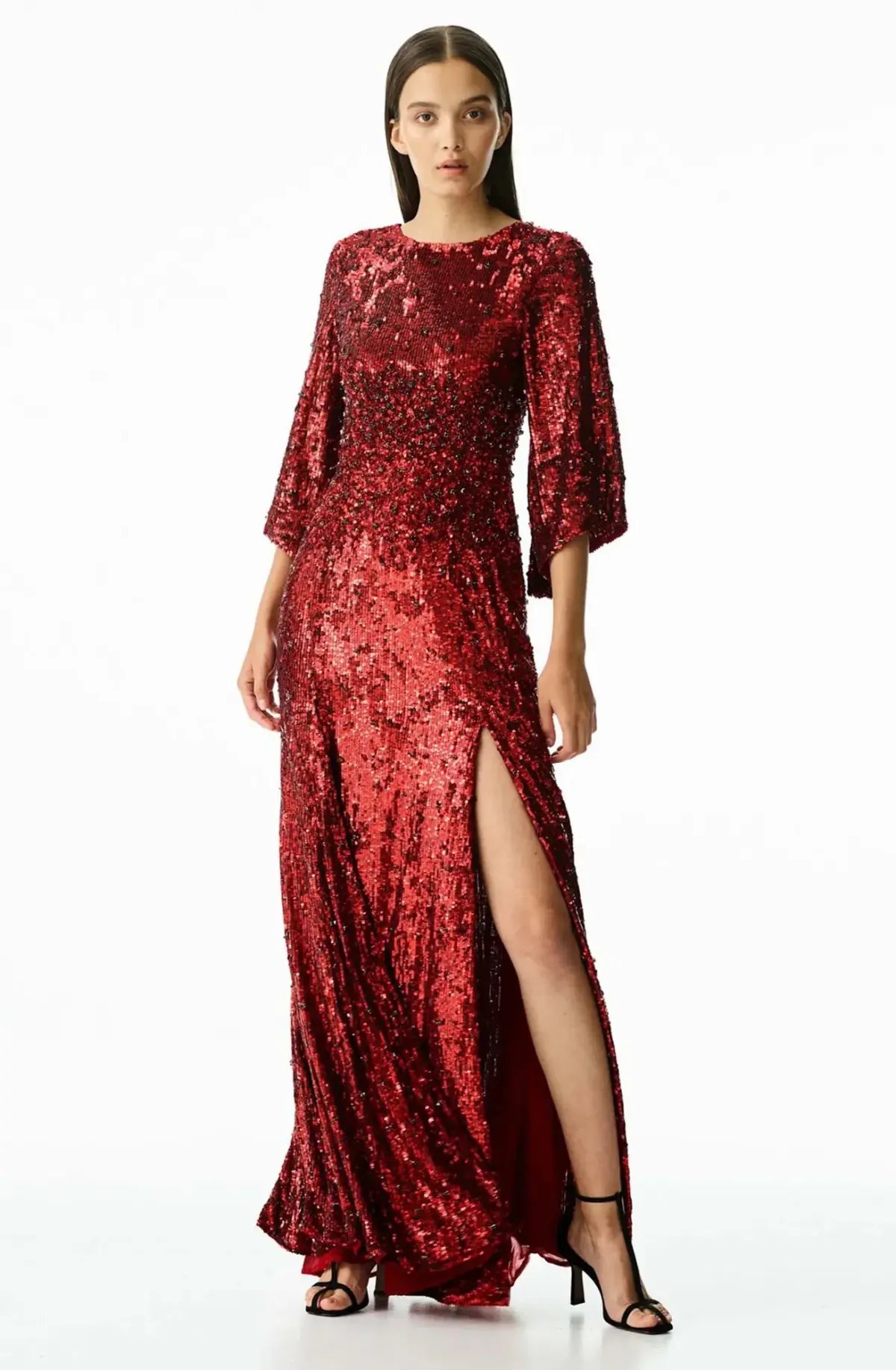 Rachel Gilbert Capella Sequin Gown Red Size AU 8 photo 5