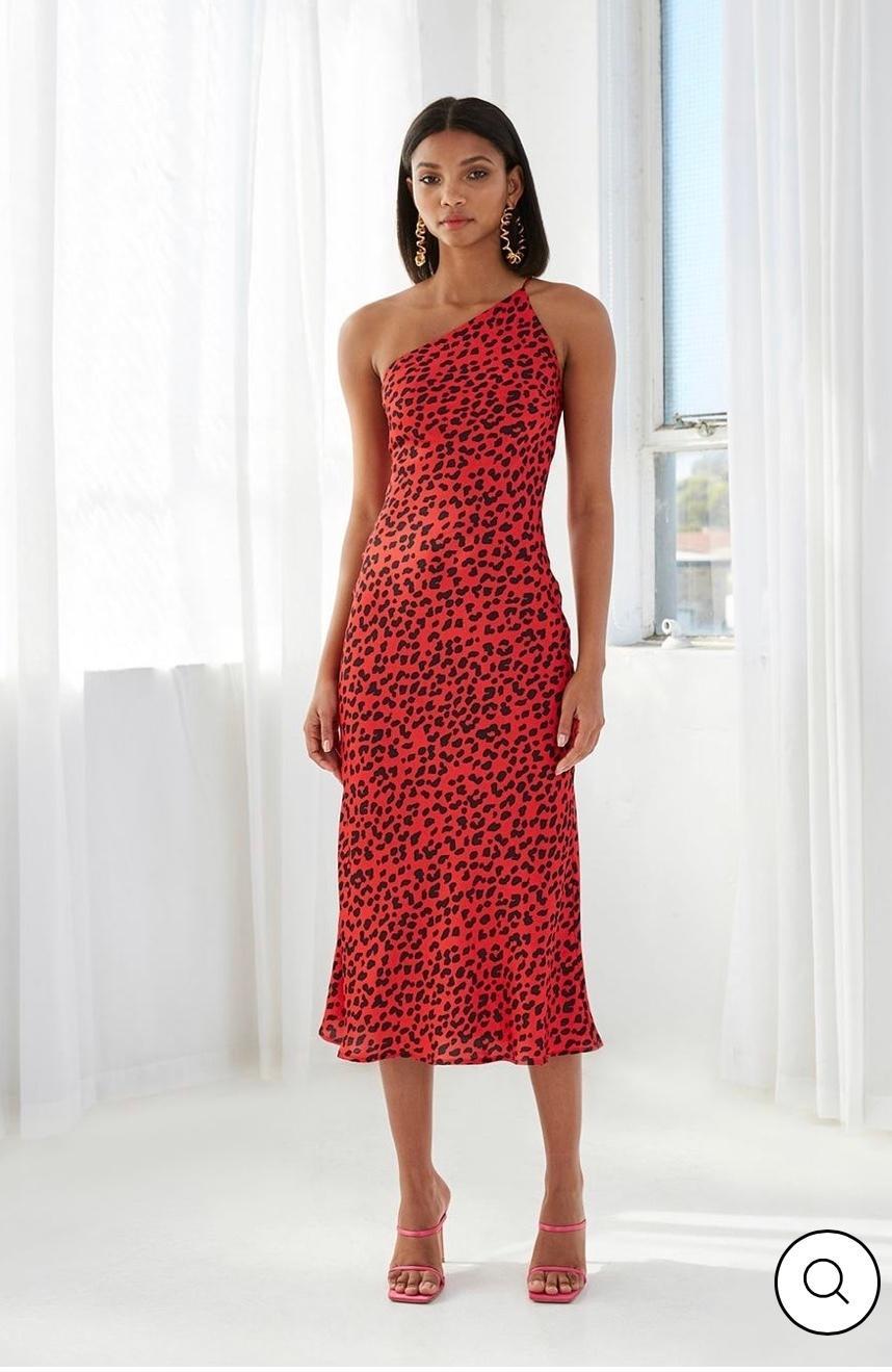 By Johnny Ruby Leopard Asymmetric Dress size 6 photo 2