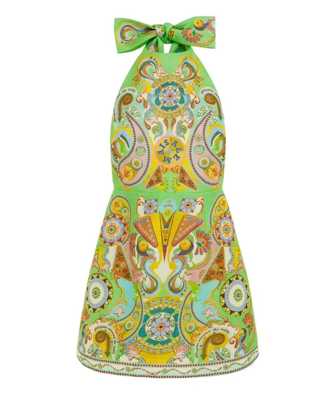 Alemais Pinball Mini Dress Green Print Size 8 photo 3