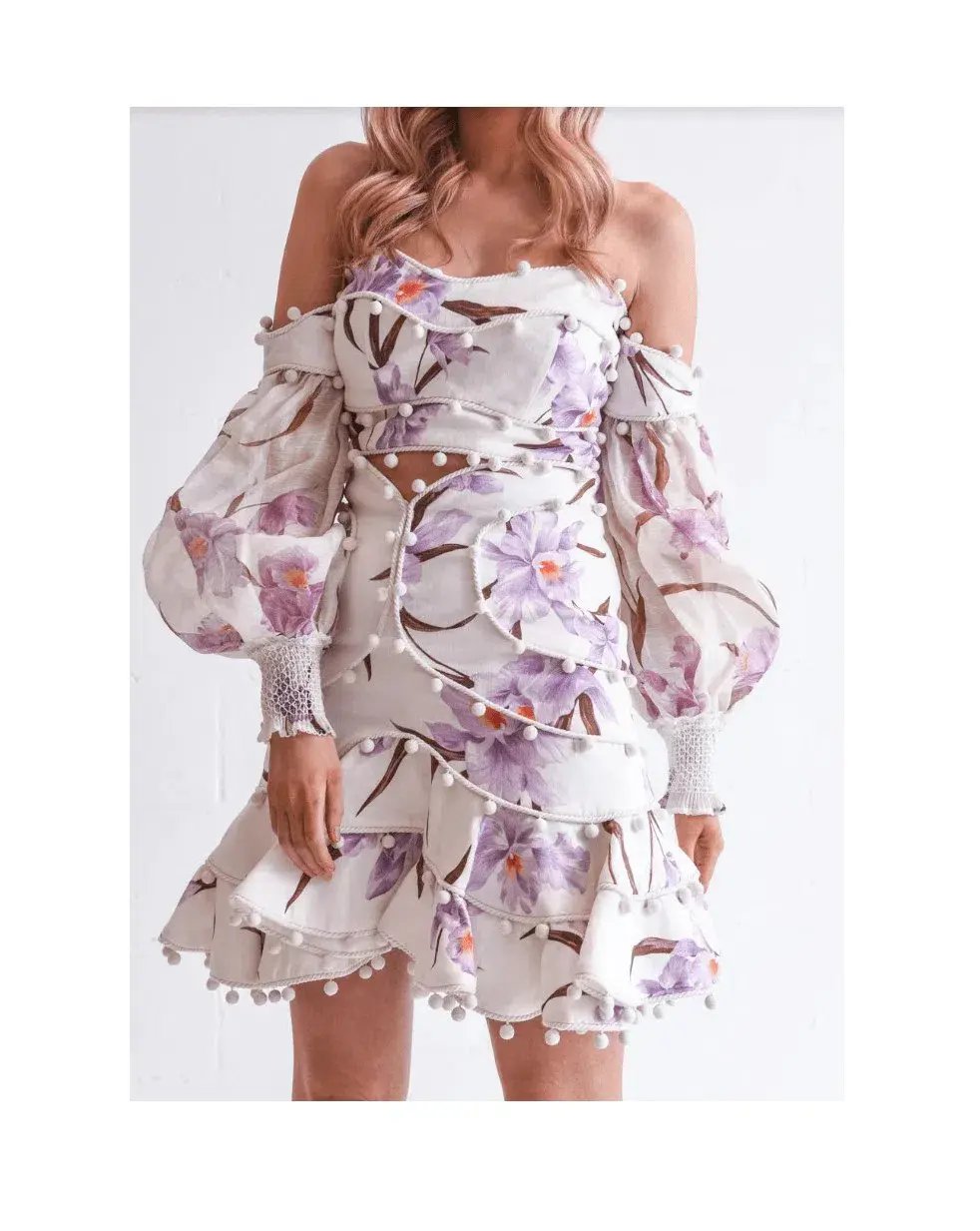 Zimmermann Corsage Bauble Bodice and Mini Skirt Set in Orchid Size 1 / Au 10 photo 2