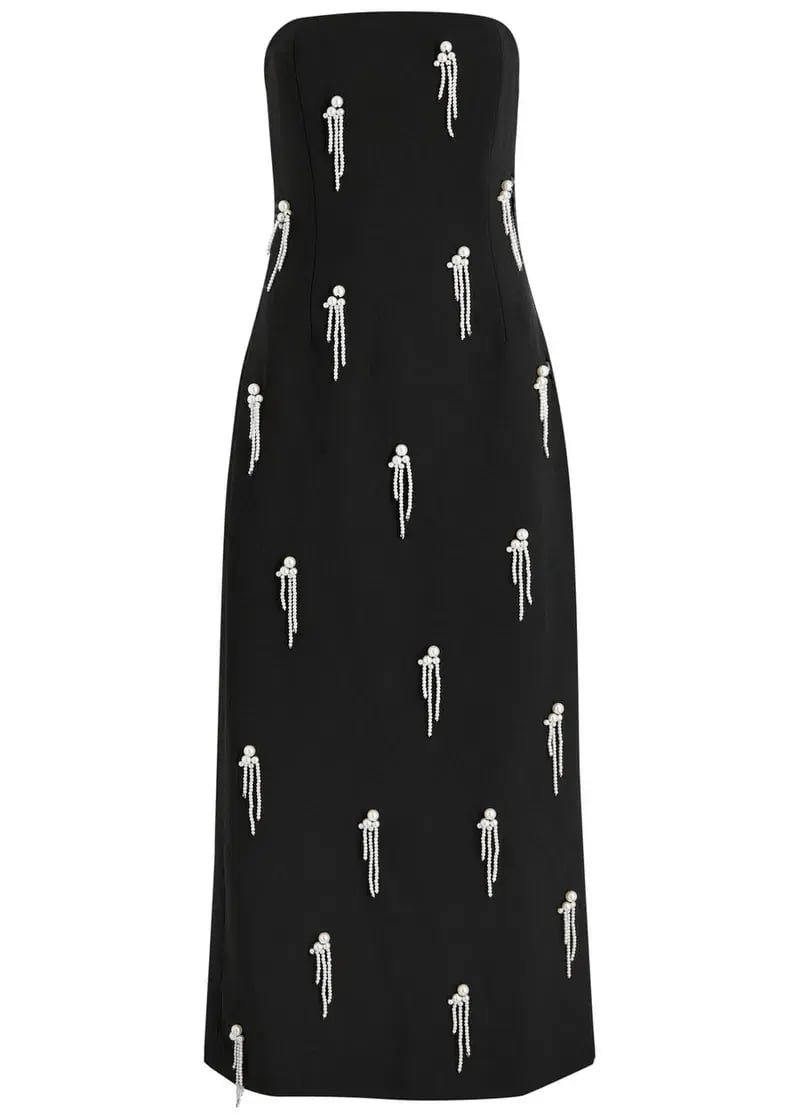 Odd Muse The Ultimate Muse Strapless Pearl-embellished Midi Dress Black Size AU 10 photo 9