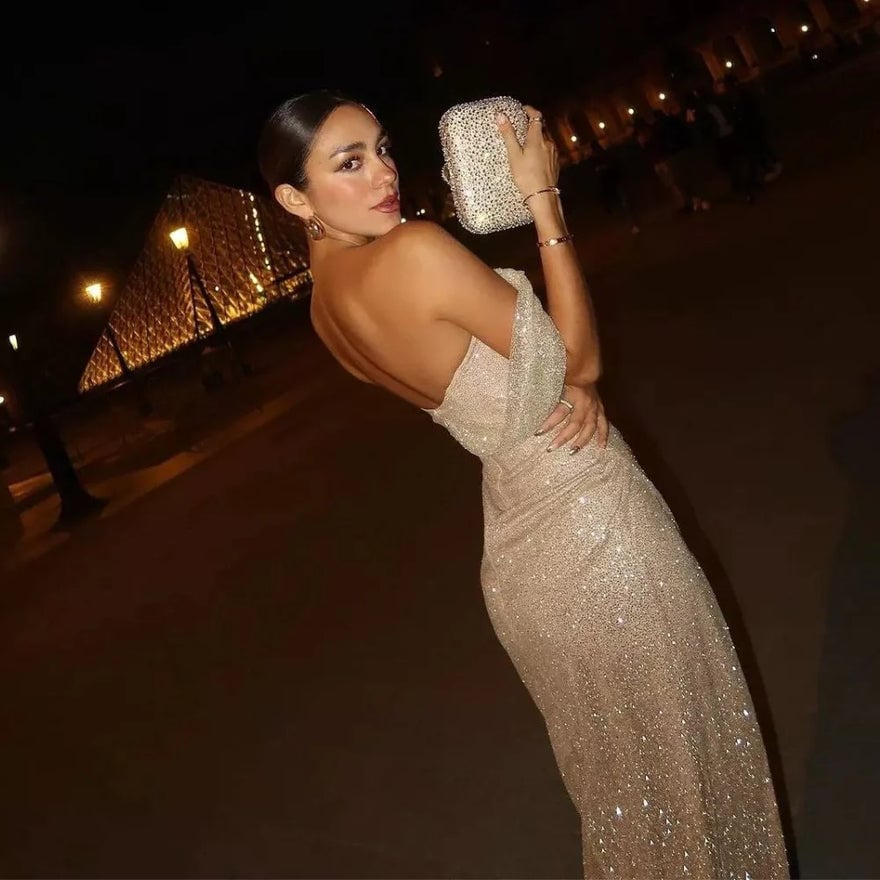 Olga Berg Casey Encrusted Clutch - Champagne photo 2