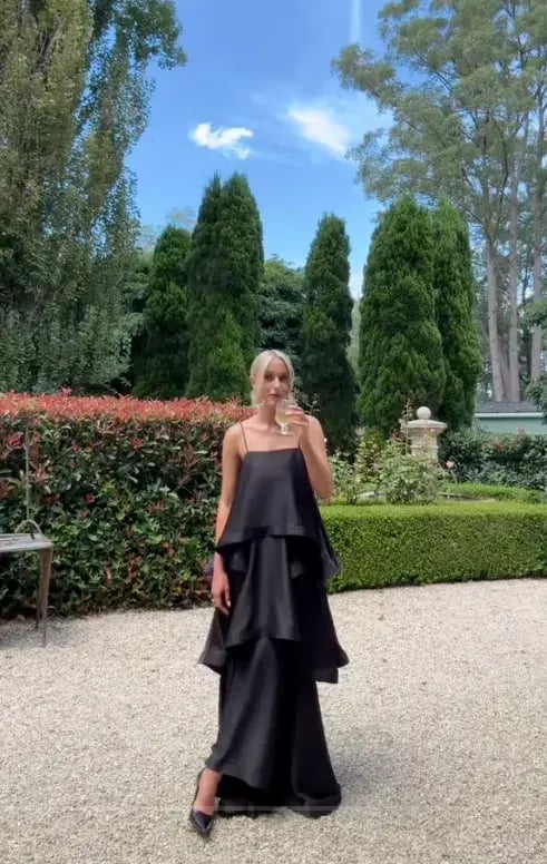 Tilly Tiered Maxi Dress in Black in XXL photo 8