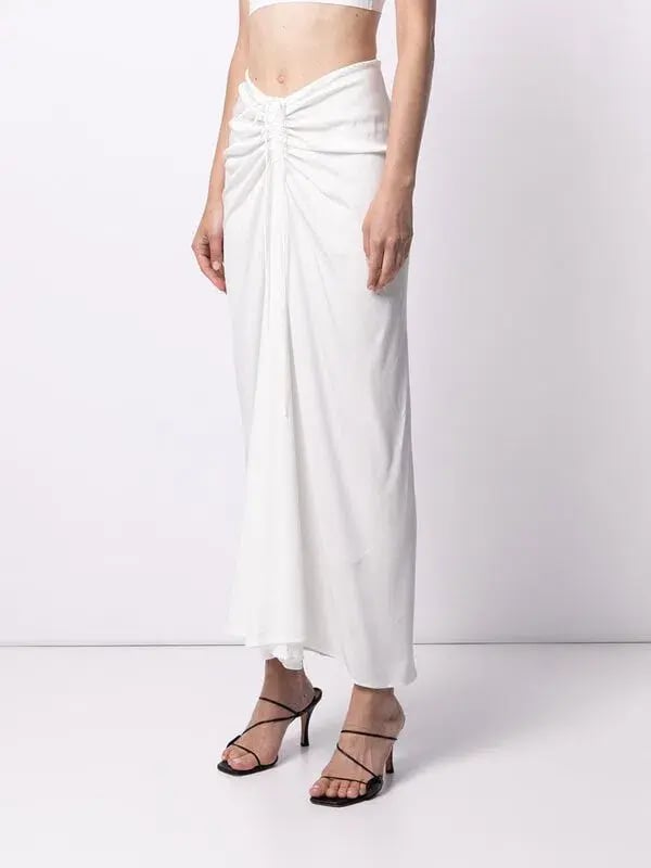 Christopher Esber Ruched Skirt White Size 6 photo 3
