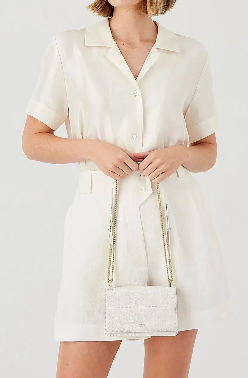 Oroton Forte Micro Clutch in Cream photo 4