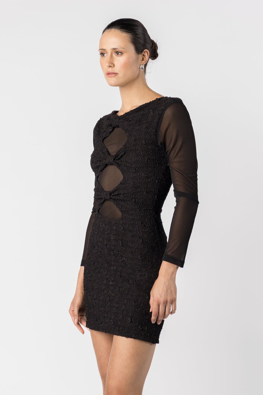 One Fell Swoop Lash Mini Dress - Caviar Rose photo 2