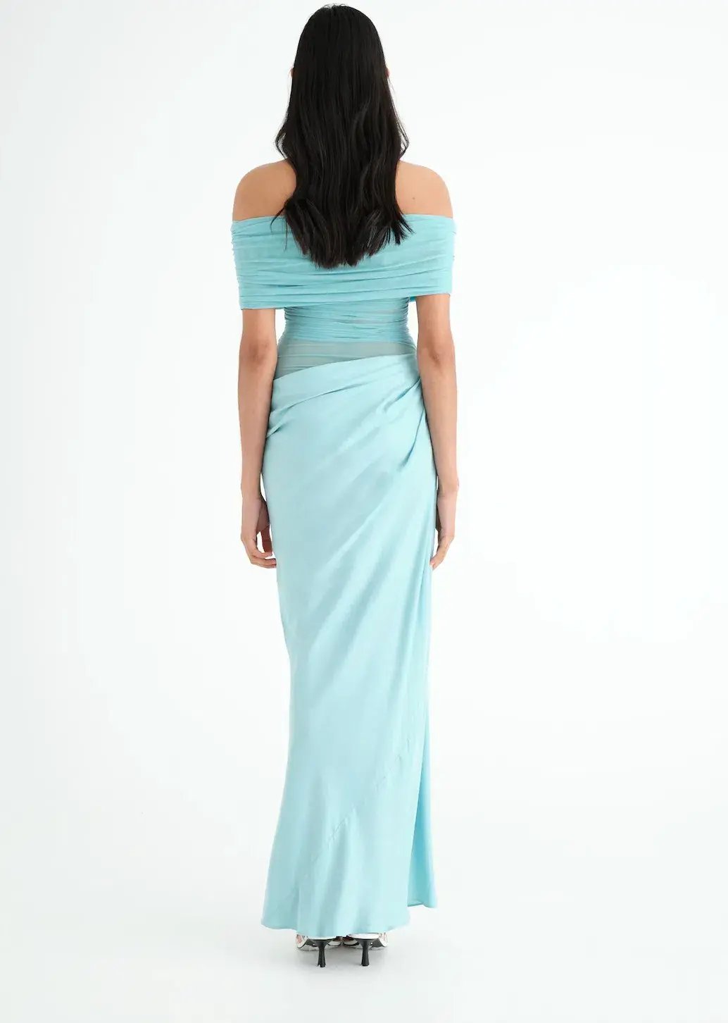 Benni Nico Off Shoulder Maxi Dress Aquamarine Size 8 / AU 8 photo 3