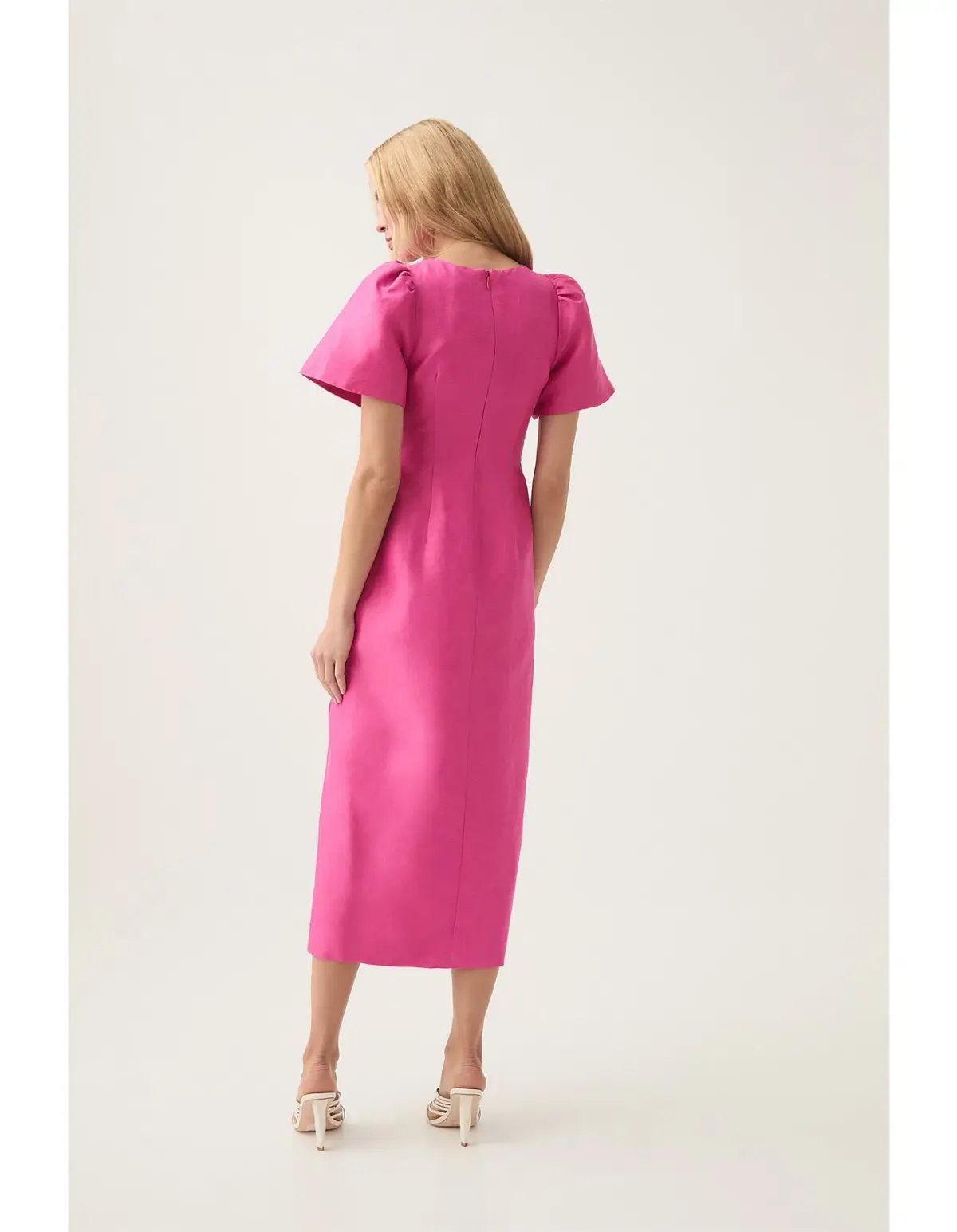 Aje Presence Twisted Midi Dress Fuchsia Rose Size 12 photo 3