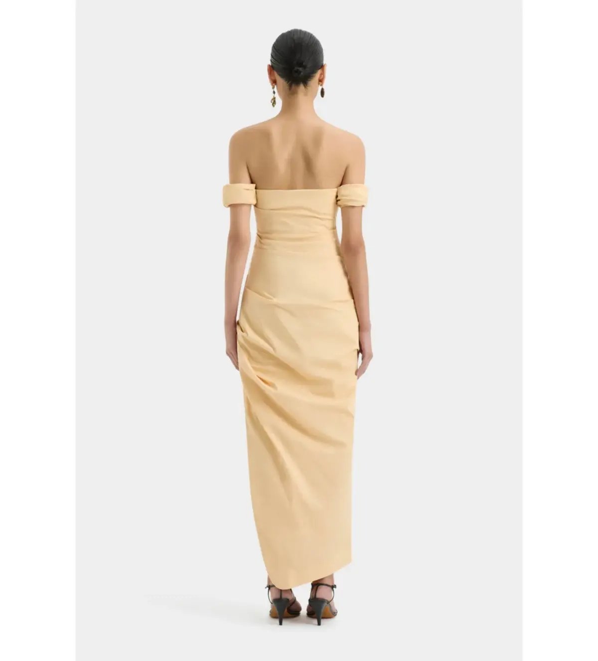 Sir the Label The Carmen Draped Gown in Light Peach Size 2/Au 10 photo 3