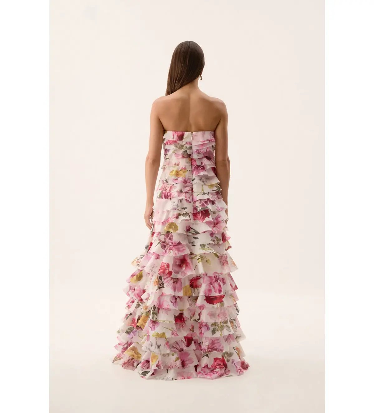 AJE Fleur Pleated Gown Collage Floral Size 8 photo 2