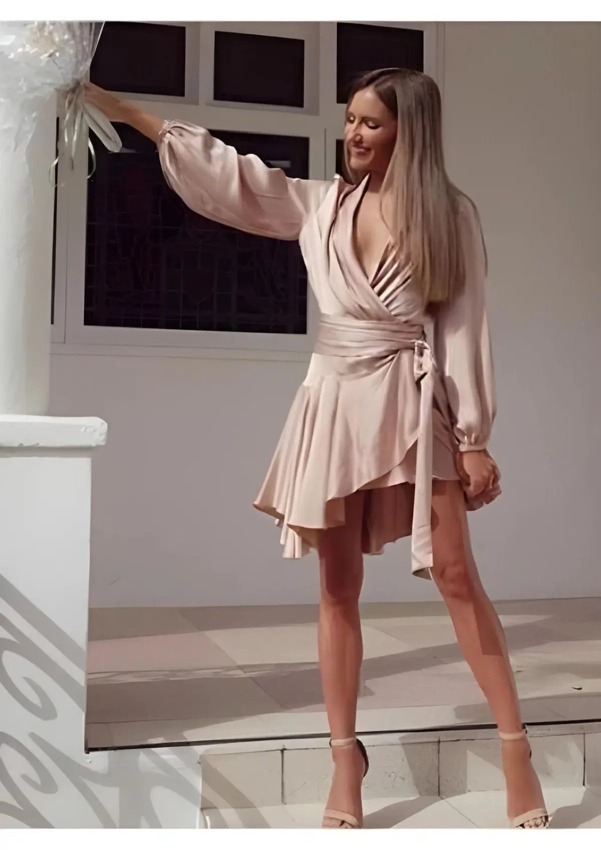 Zimmermann Sueded Wrap Dress Blush Size 1 / AU 10 photo 2
