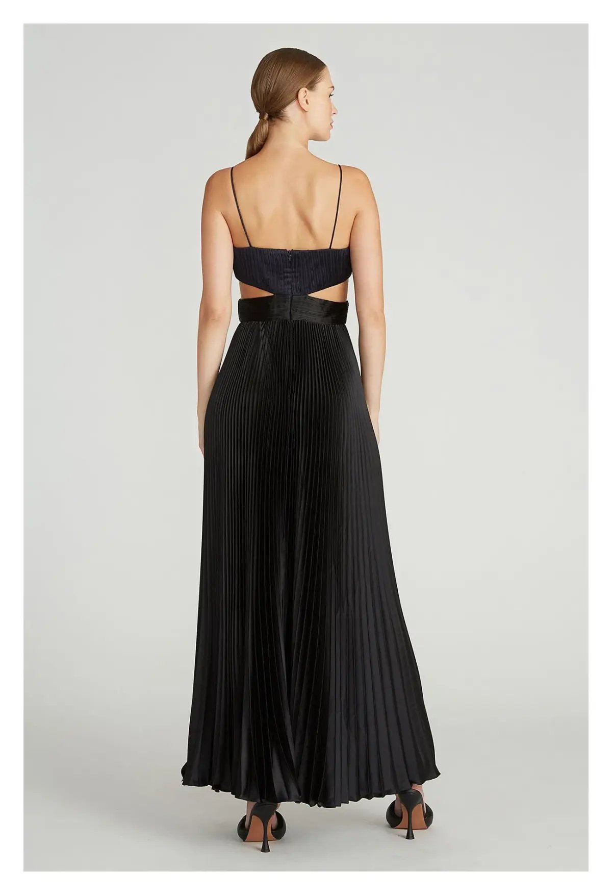 Amur Elodie Pleated Cut-Out Maxi Dress Navy & Black Size 8 photo 3