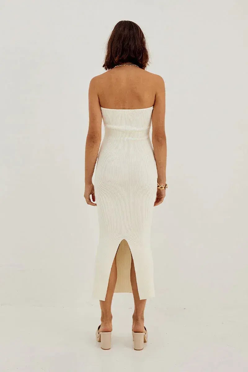 Sovere Studio Pixie Knit Midi Dress Buttermilk Size 6 photo 3