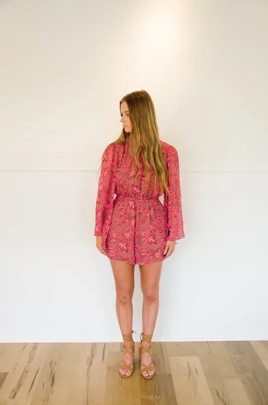 Zimmermann Karmic Flare Playsuit Pink Size 1 / AU 10 photo 2