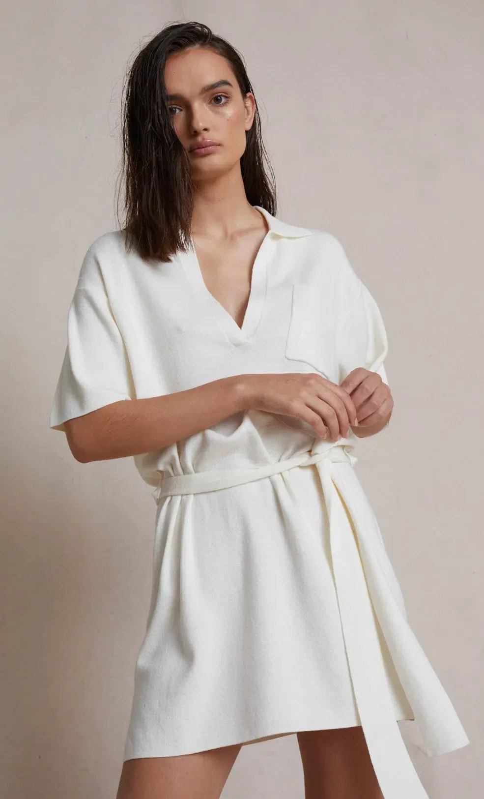 Bec & Bridge Liam Knit Mini Dress Ivory Size 8 photo 2