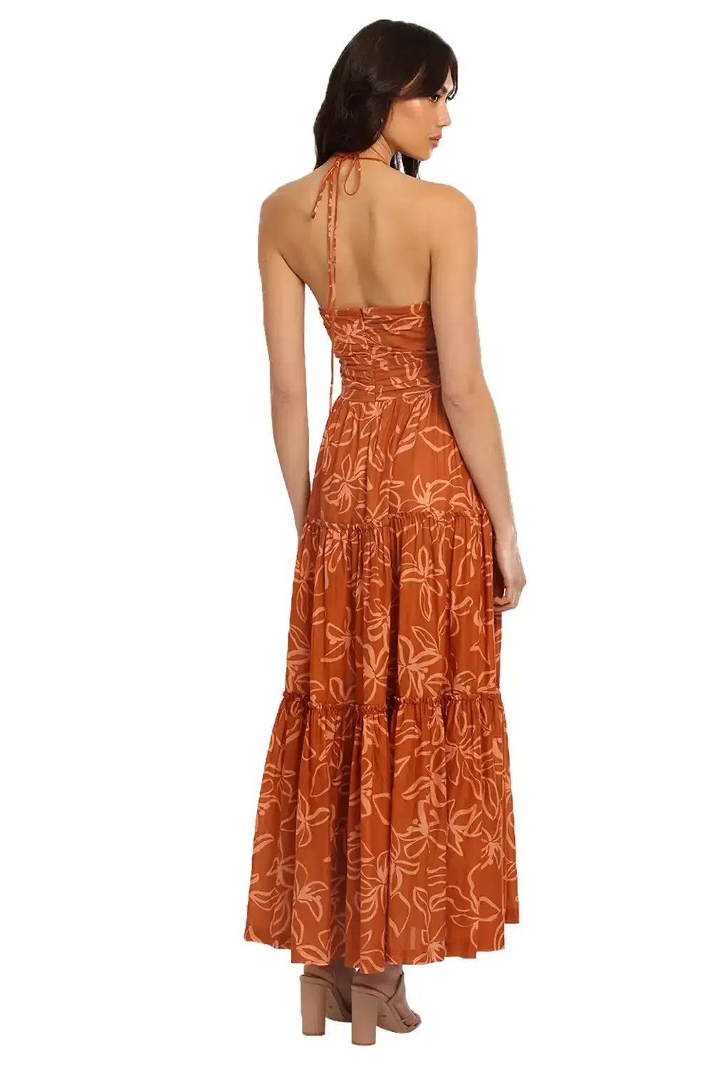 Bec & Bridge Aurora Maxi Dress Brown Print Size 8 photo 3