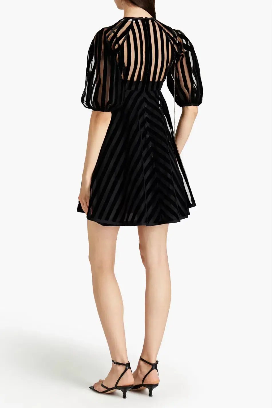Zimmermann Flocked Tulle Mini Dress Black Size 8 photo 2