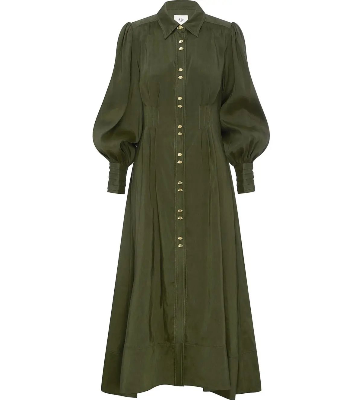 Aje Oxidised Shirt Dress Green Size 8 photo 2