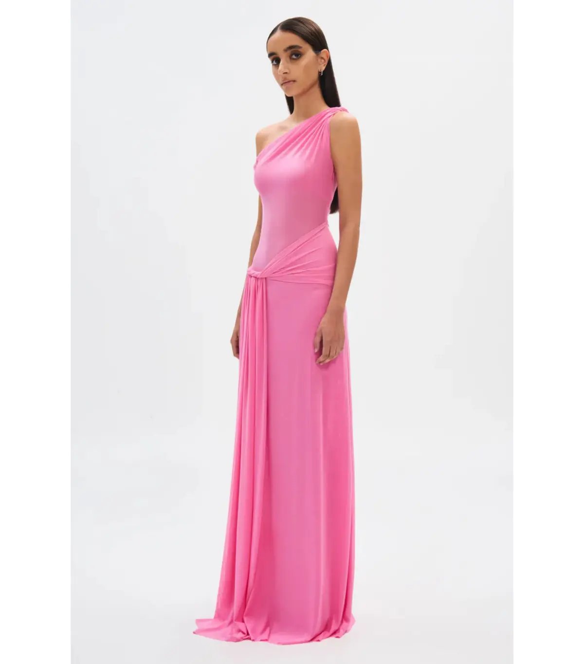 MISHA Sisal Mesh Maxi Dress Orchid Pink Size 10/M photo 2