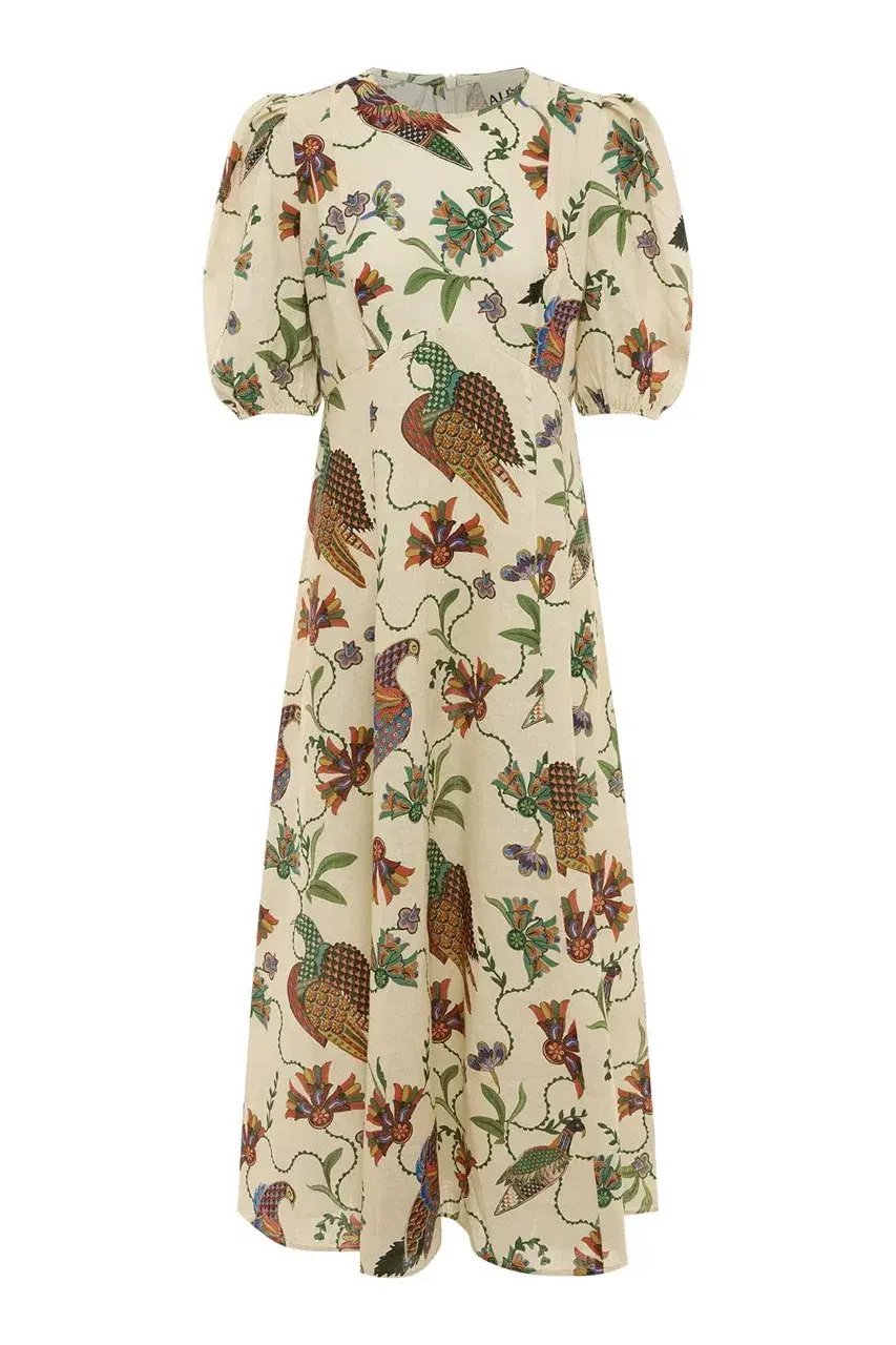 Alemais Birdie Midi Dress Print Size AU 10 photo 13