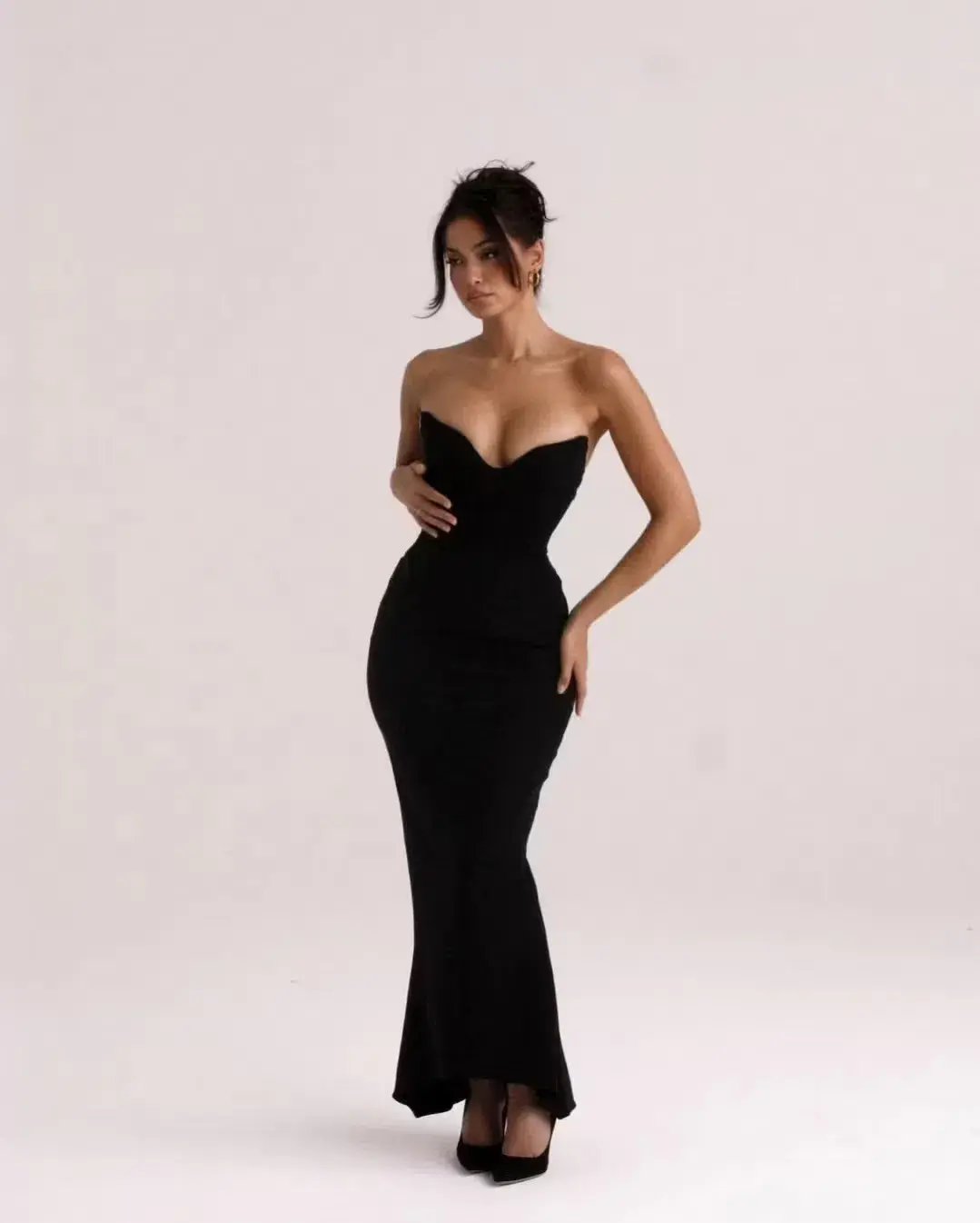 House of CB Sabine Strapless Corset Dress Black Size 10 photo 4