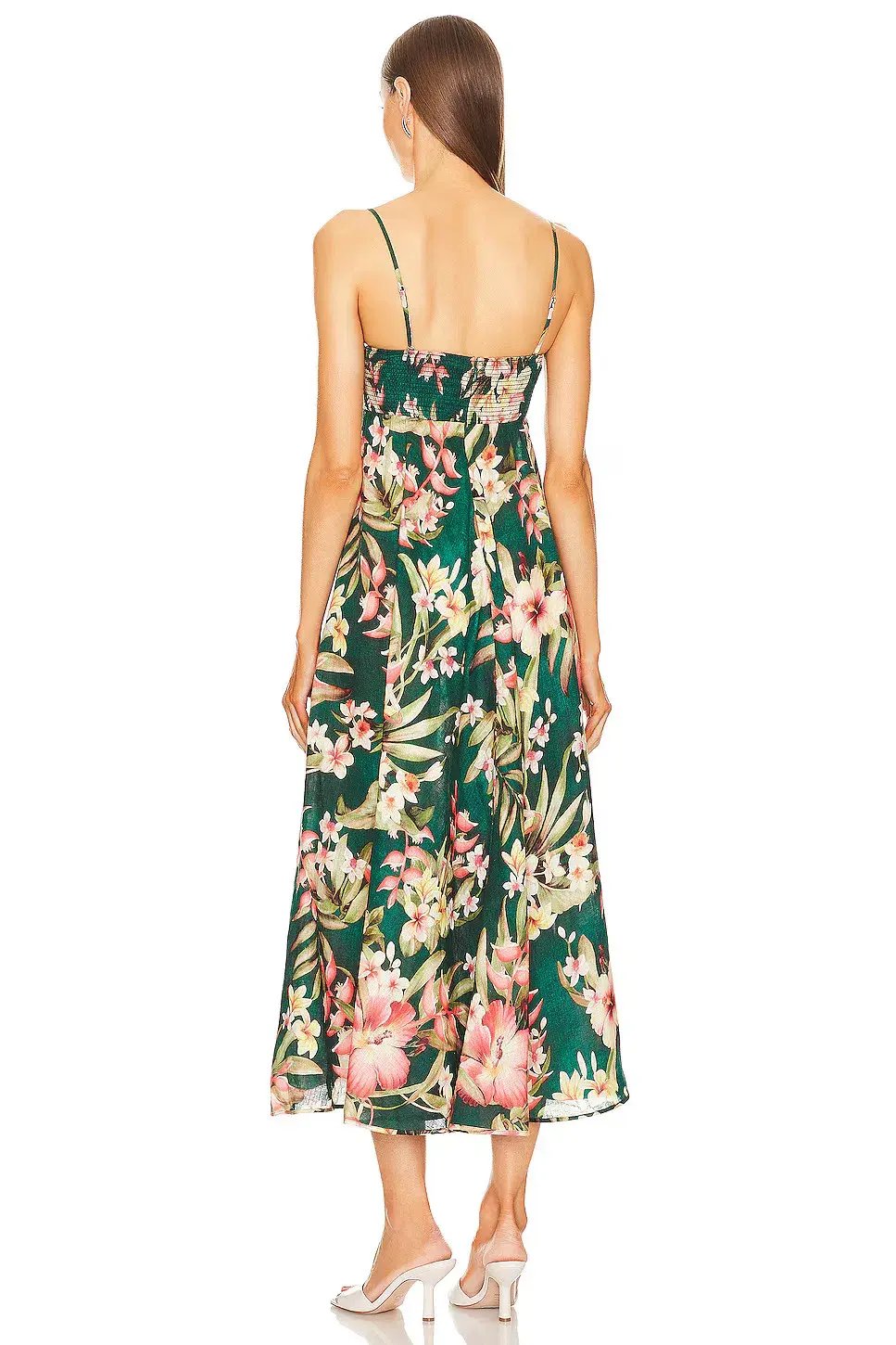 Zimmermann Lexi Midi Dress in Green Palm Size 0 / AU 8 photo 3
