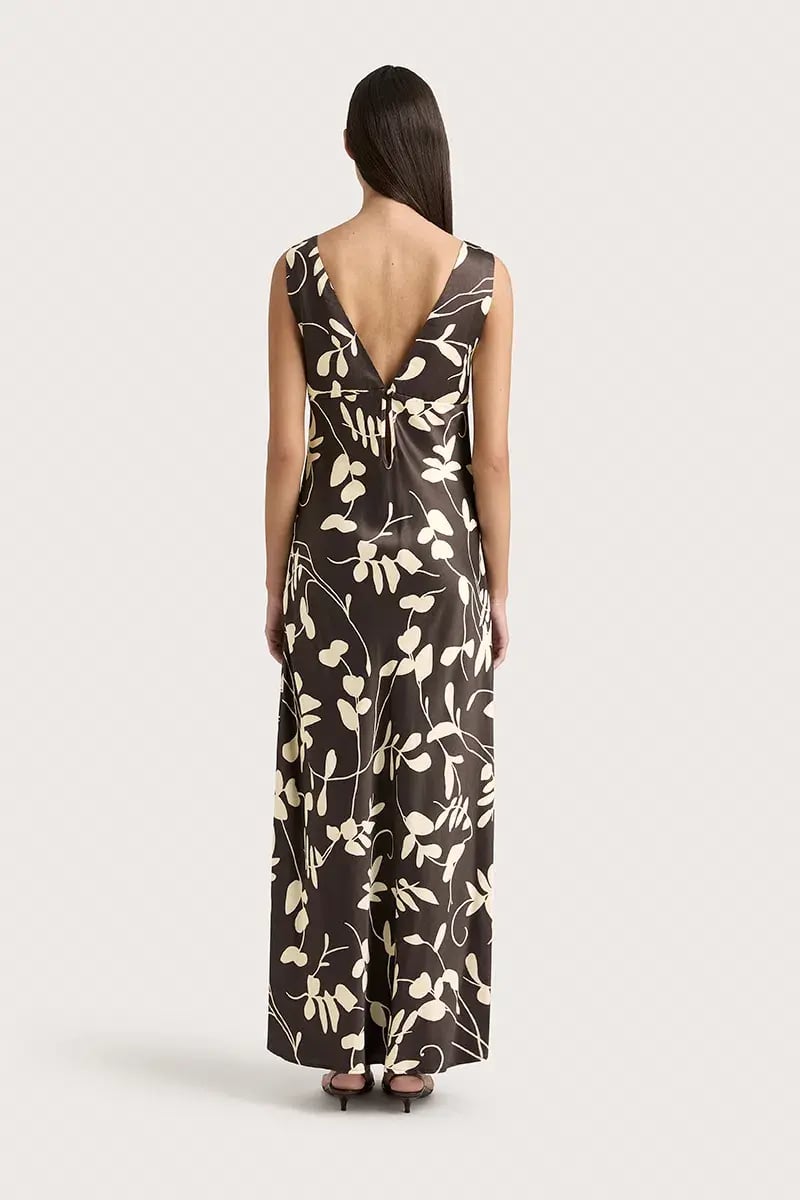 Faithfull The Brand Amiens Maxi Dress Brown Floral Size AU 8 photo 3