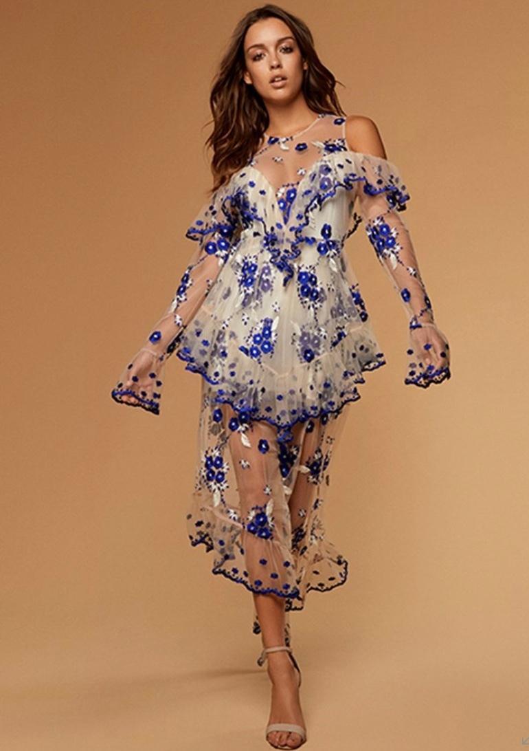 Alice McCall Mirage Gown Nude Blue Size 8 photo 4