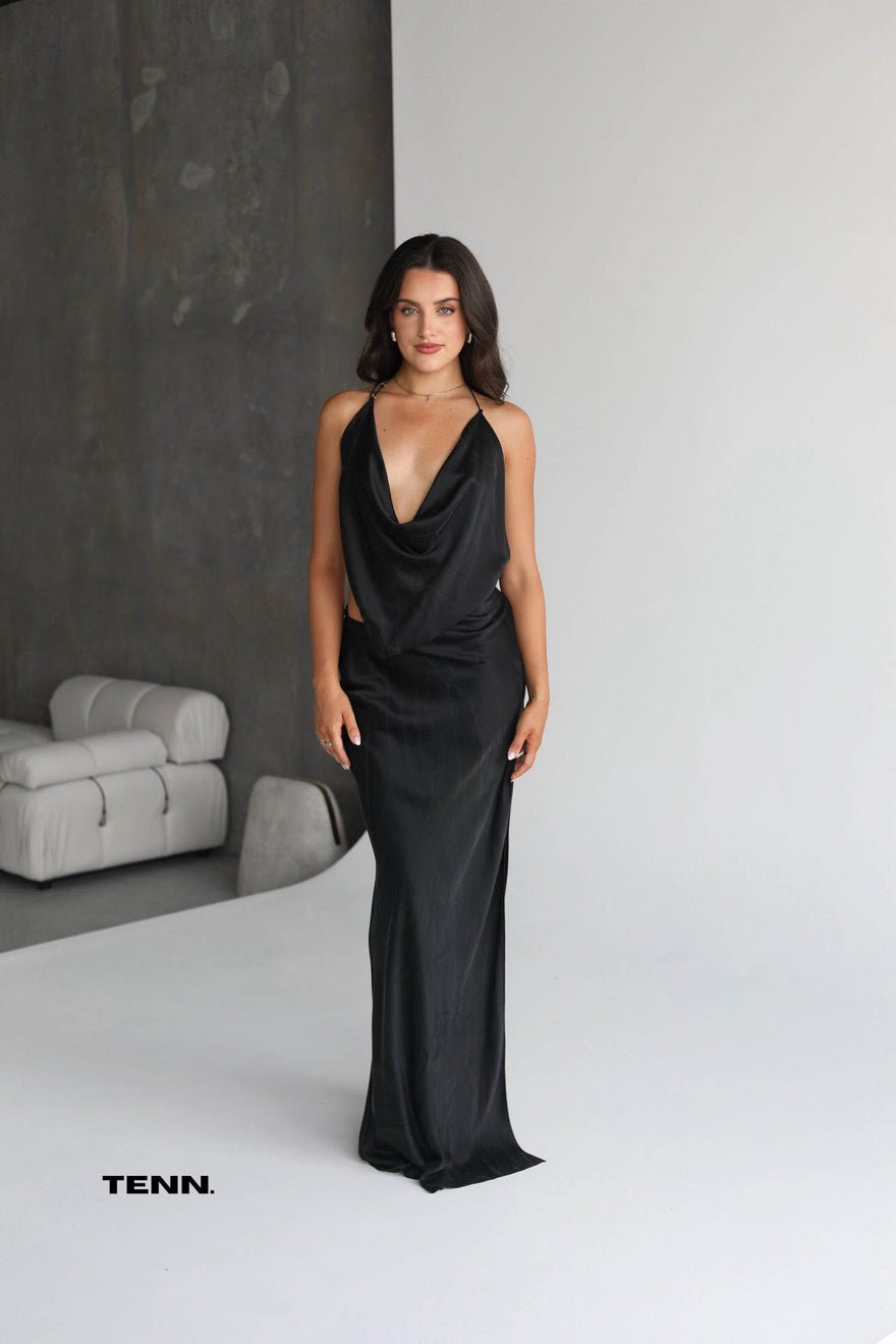 Michael Lo Sordo Iced Bias Gown - Black photo 4