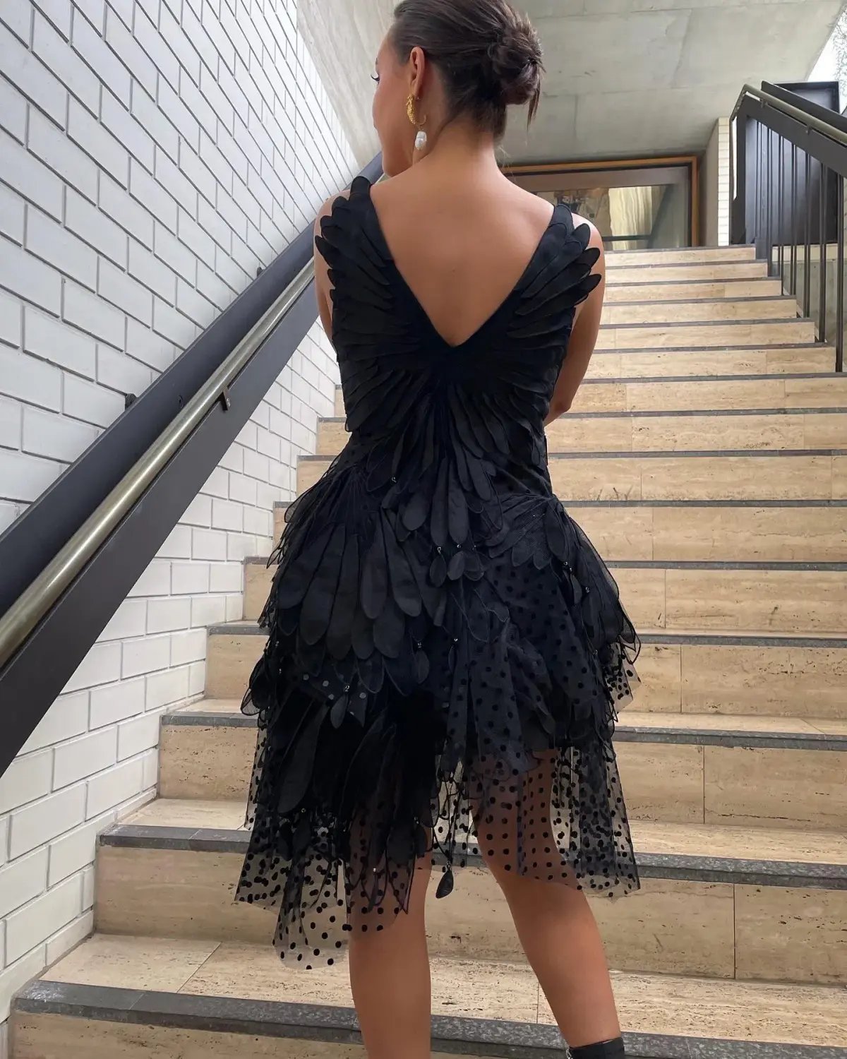 Zimmermann Rhythmic Fluted Mini Dress Black Size 1/Au 10 photo 5