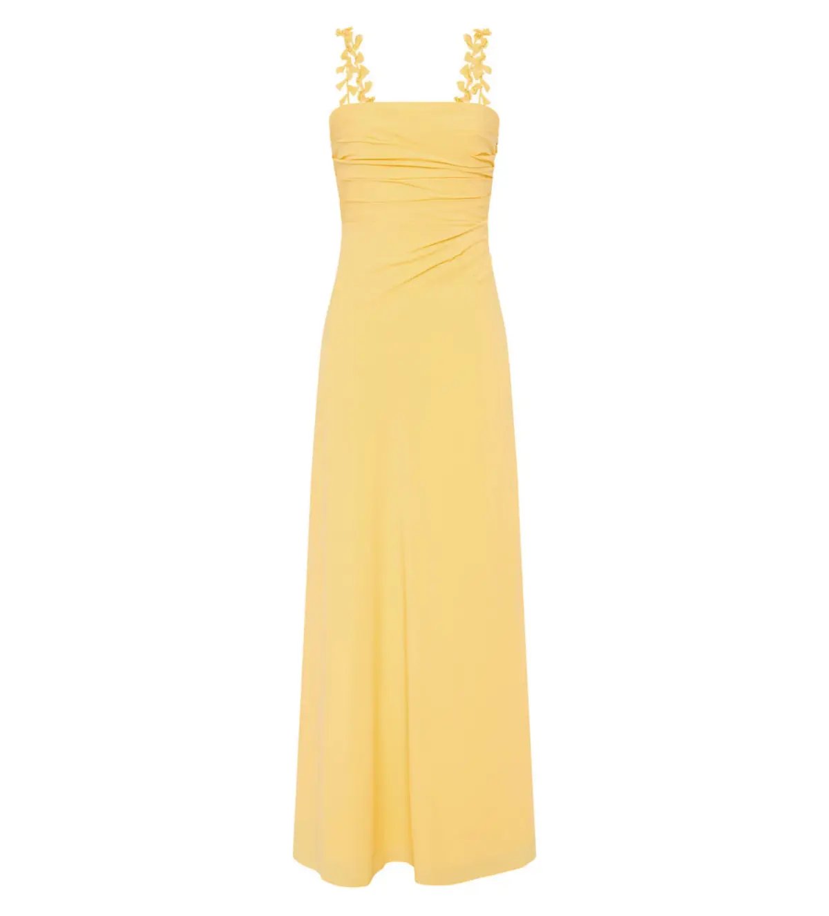 AJE Soulful Pom Pom Midi Dress Yellow Size 8 photo 3