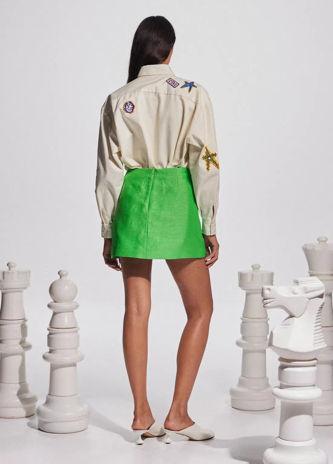 Alemais Dazzle Mini Skirt Green Size 8 photo 3