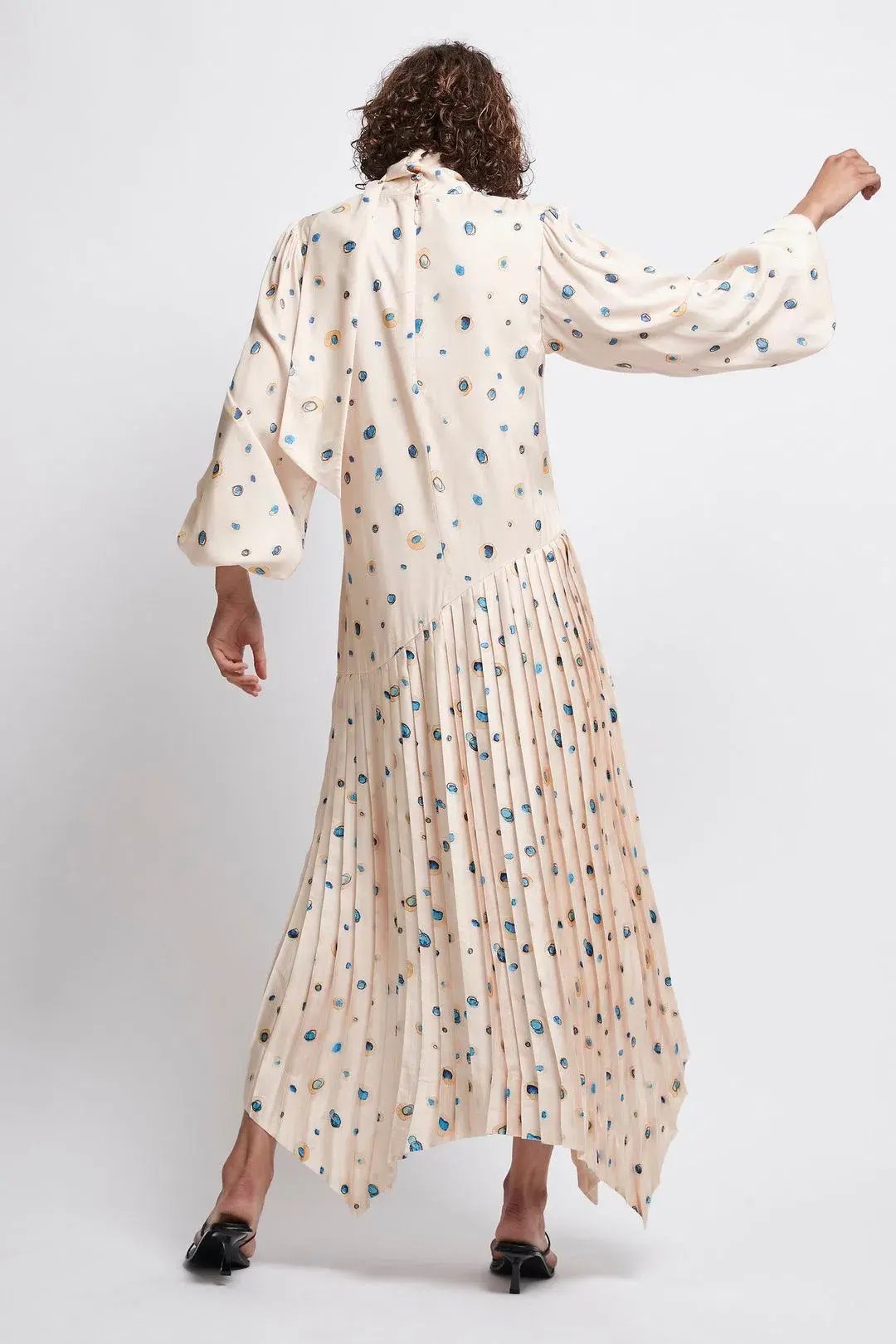 Aje Ponte Bleu Overture Pleat Midi Dress Print Size 6 photo 3