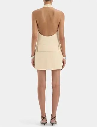 Sir The Label Sabina Belted Mini Dress Butter Size 10 photo 4