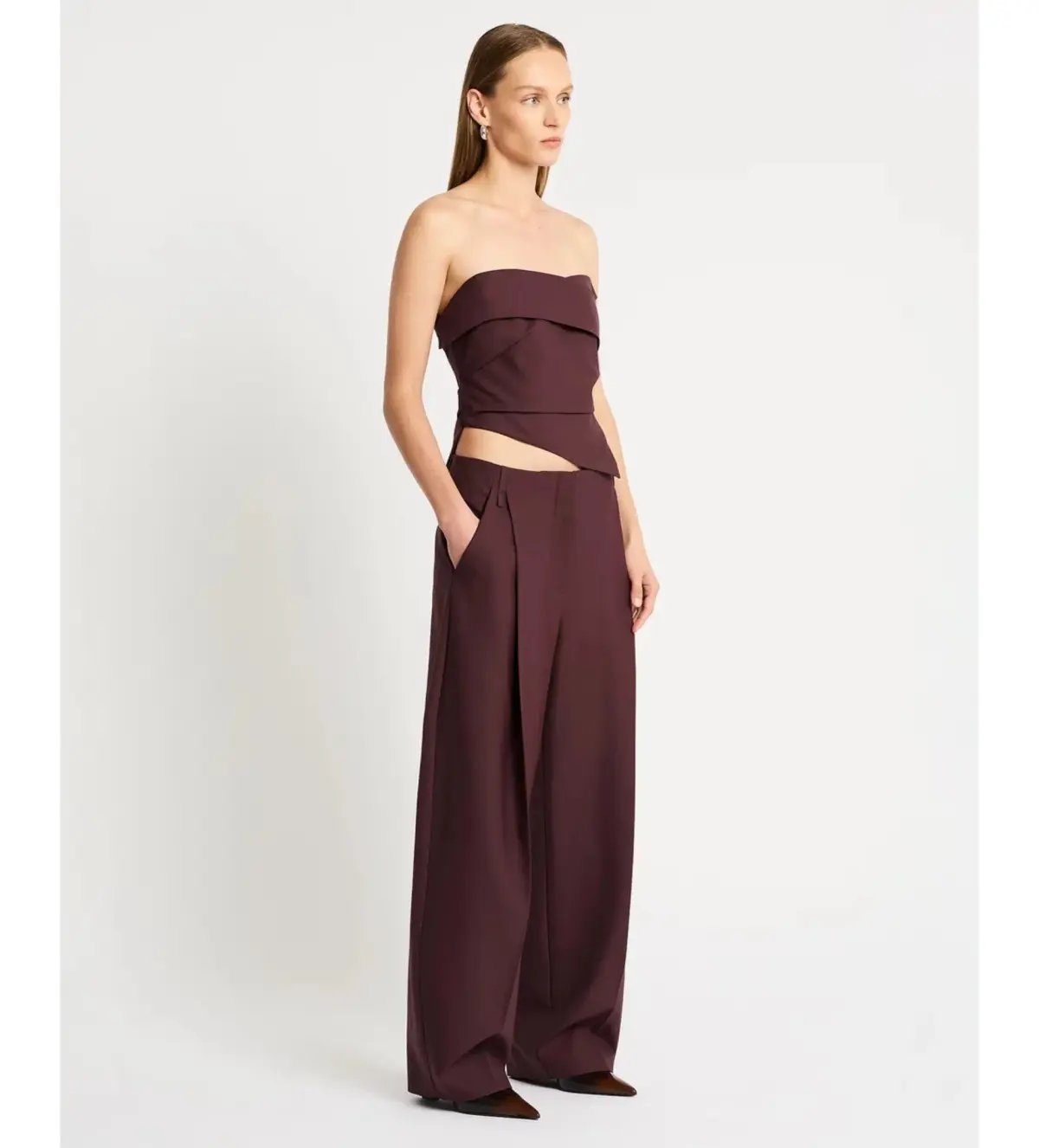 Sass & Bide Hindsight Bodice and Pants Set Merlot Size AU 8 photo 2