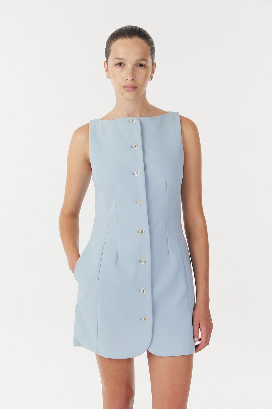 Third Form Skyline Tailored Mini Dress - Powder Blue photo 2