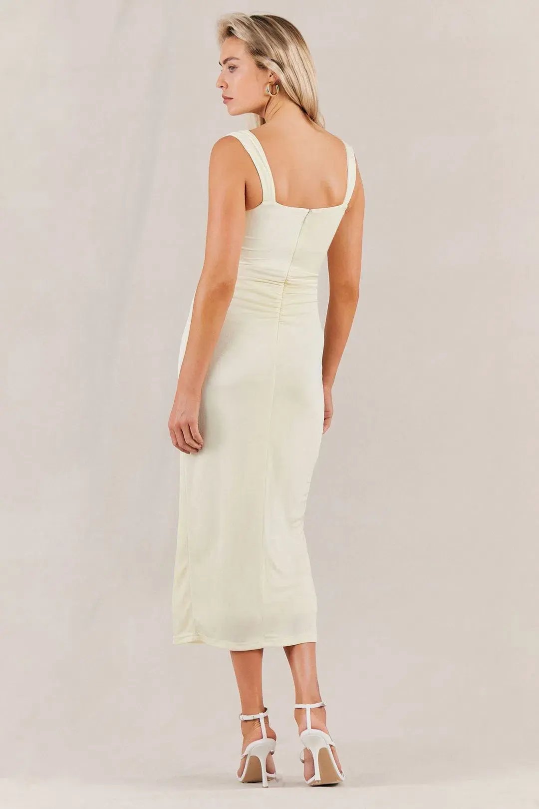 Misha Dolores Dress Butter Yellow Size 6 photo 3