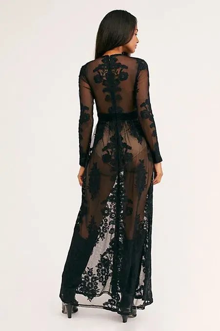 For Love & Lemons Temecula Maxi Dress Black Size M photo 3