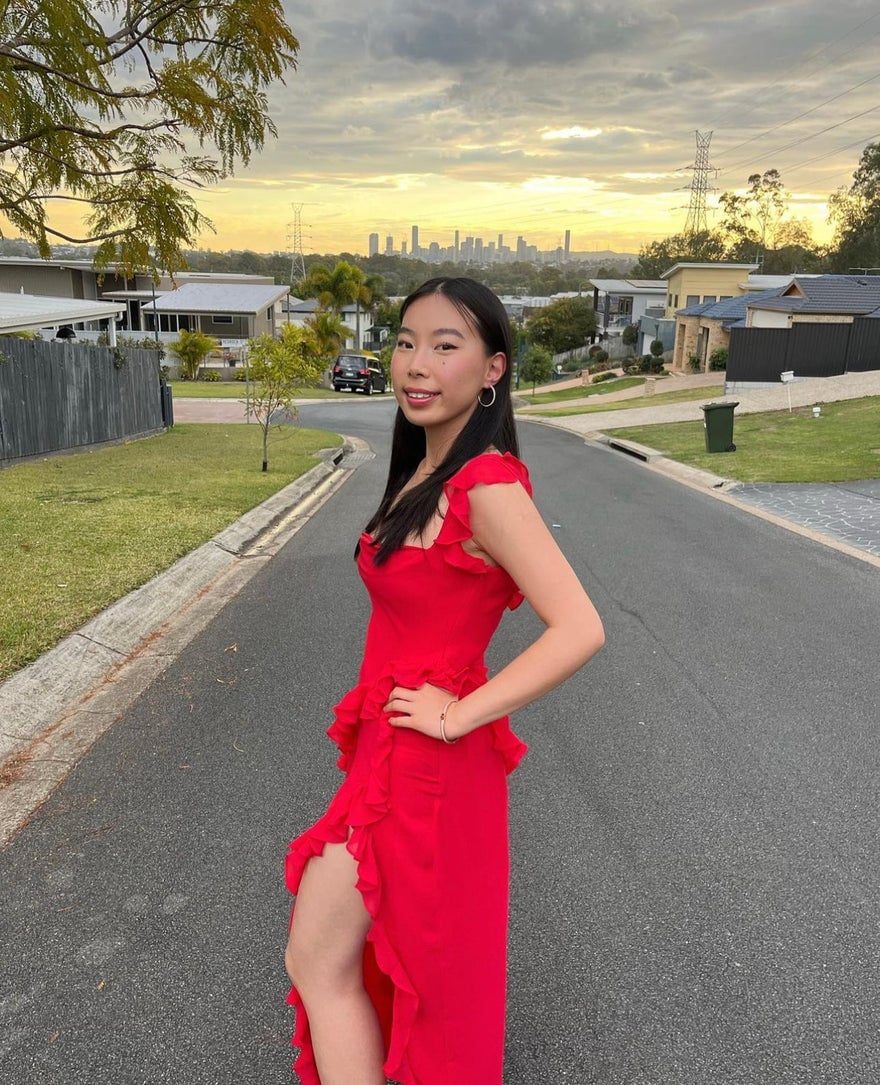 House of CB Ariela Ruffle Maxi Dress - Red photo 2