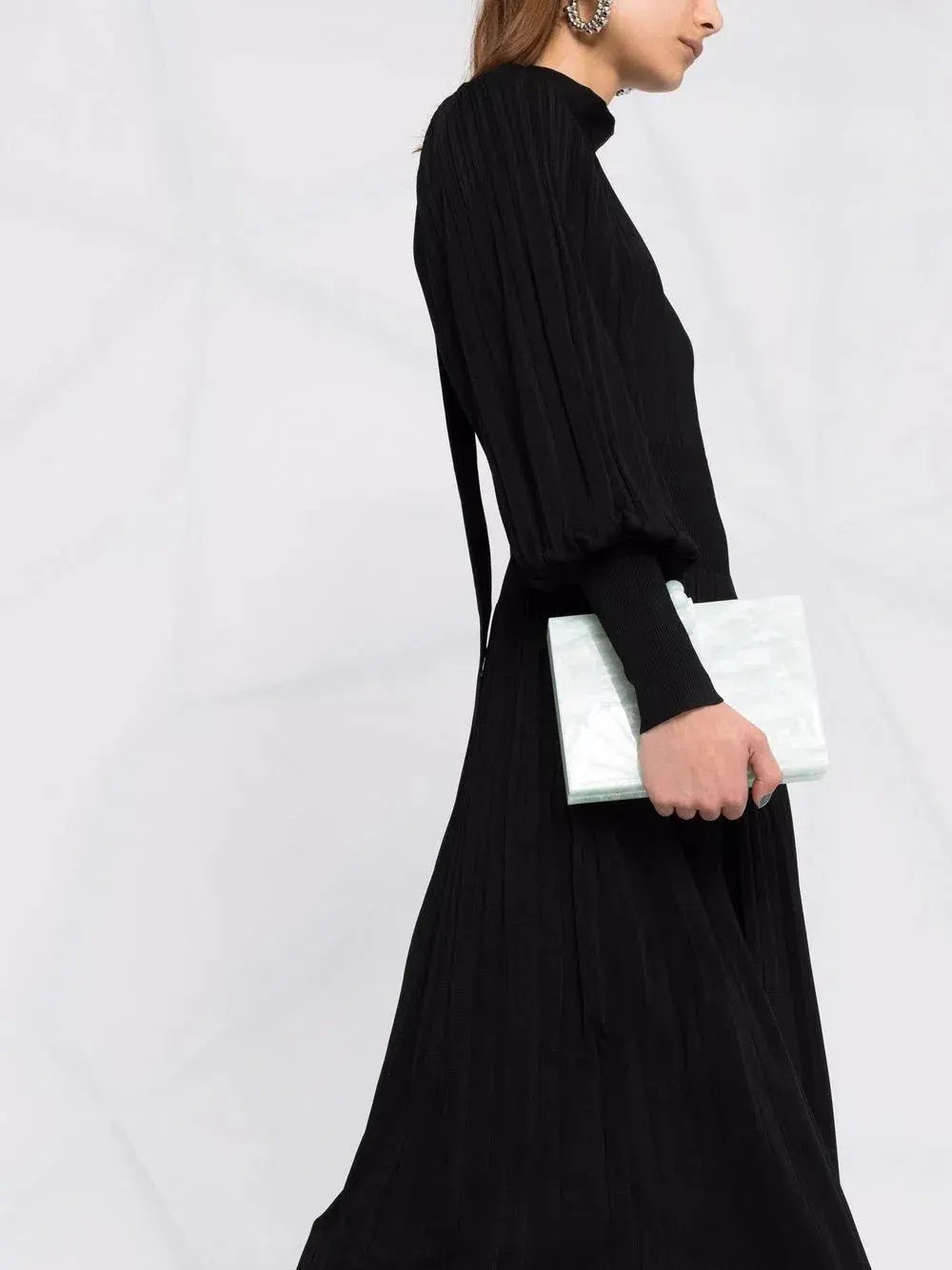 Zimmermann Long Sleeve Pleated Midi Dress Black Size 0 / Au 8 photo 2