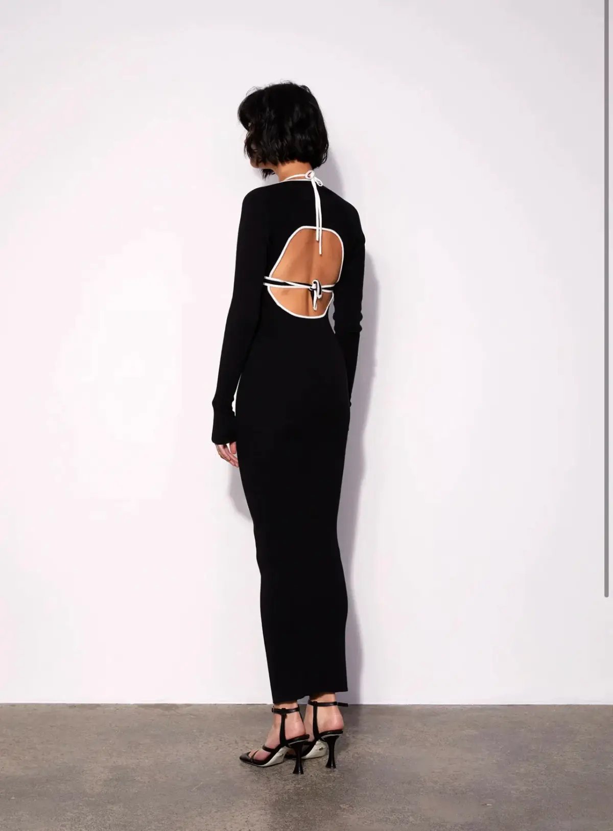Wynn Hamlyn Palm Maxi Dress Black Size S/AU 8 photo 3
