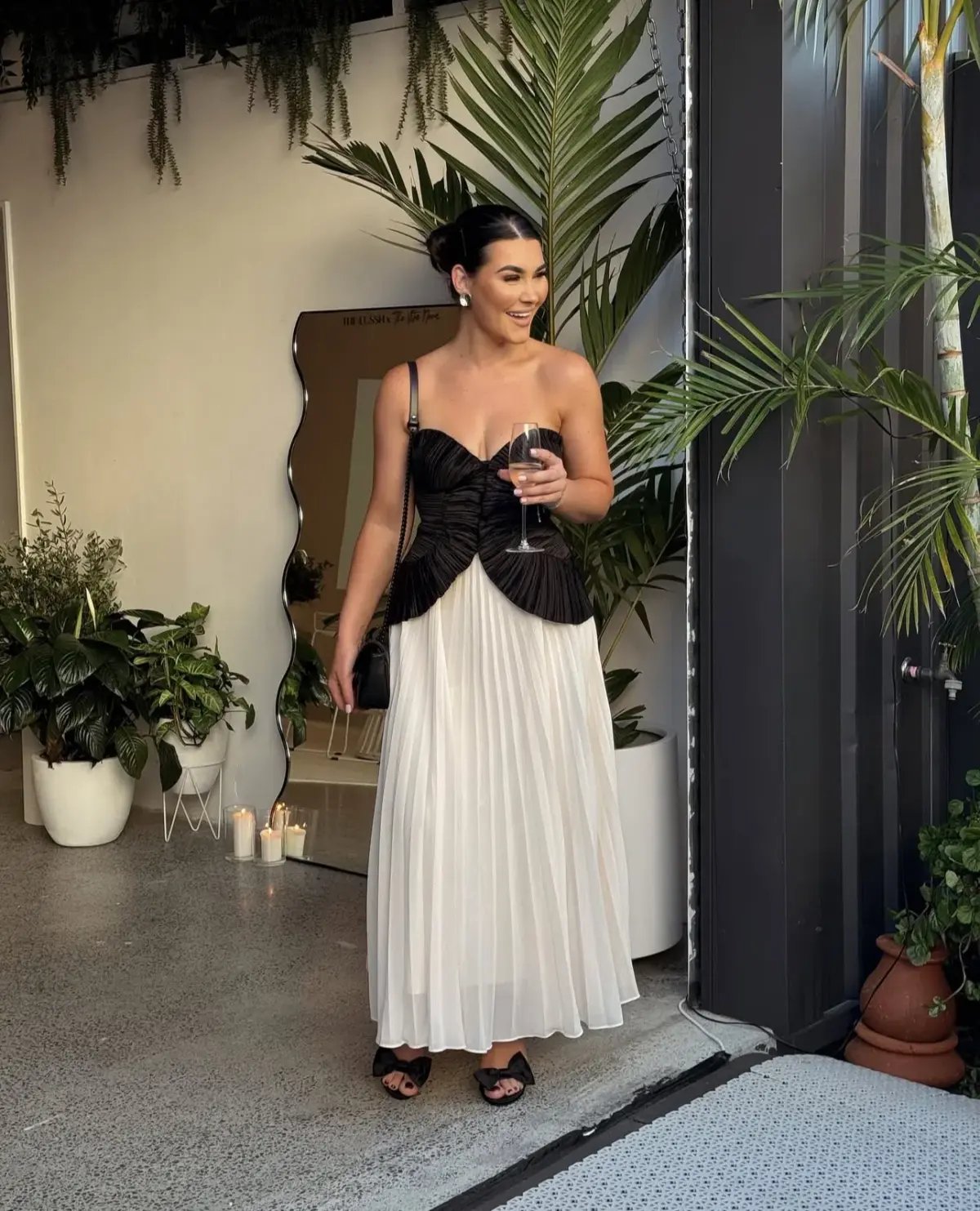 Sheike Strapless Soraya Maxi Dress in Black & Ivory Cream Size 8 photo 3