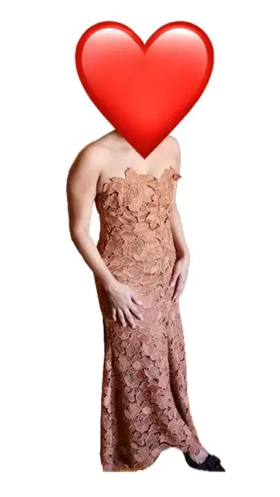 Carla Zampatti Rosewood Floral Lace Strapless Gown Brown Size 4 photo 4