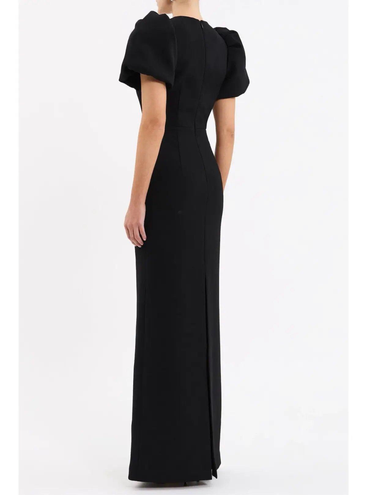 Rebecca Vallance Violetta Puff Sleeve Gown Maxi Black Size 10 photo 3