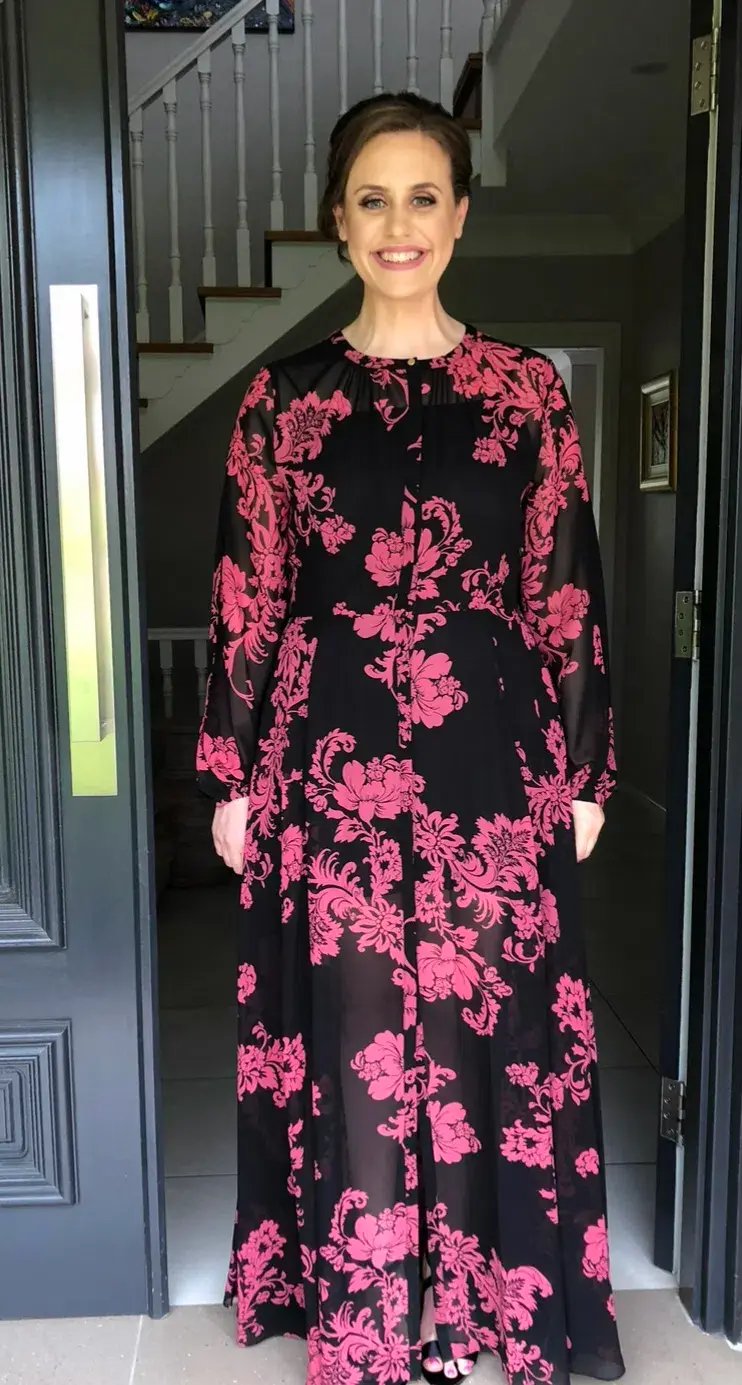 Sass and Bide Floral Dress Pink and Black Size 14 photo 2