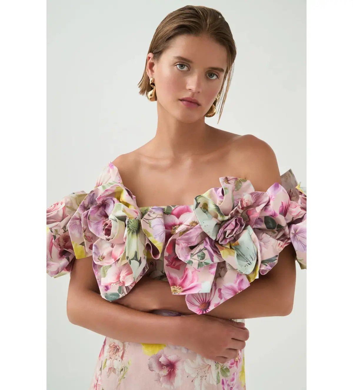 Aje Misha Maxi Dress Pink Collage Floral Size AU 10 photo 6