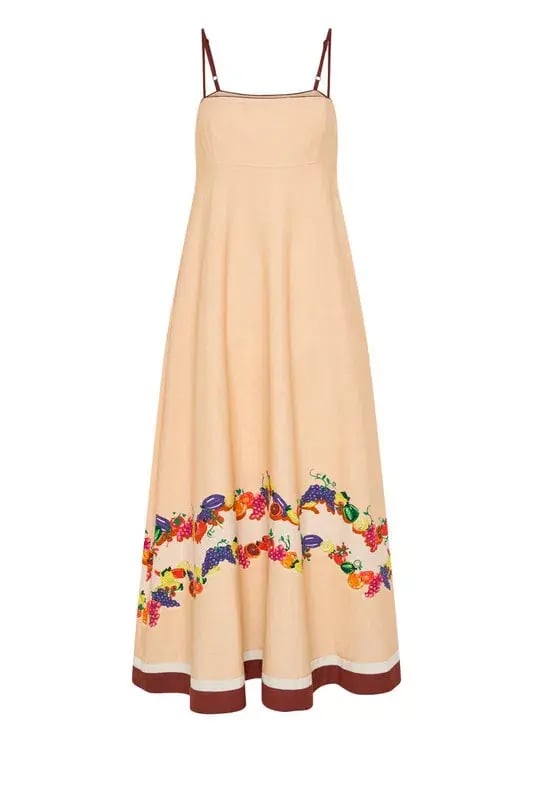 Bohemian Traders Fruity Slip Maxi Dress Peach Size 10 photo 4