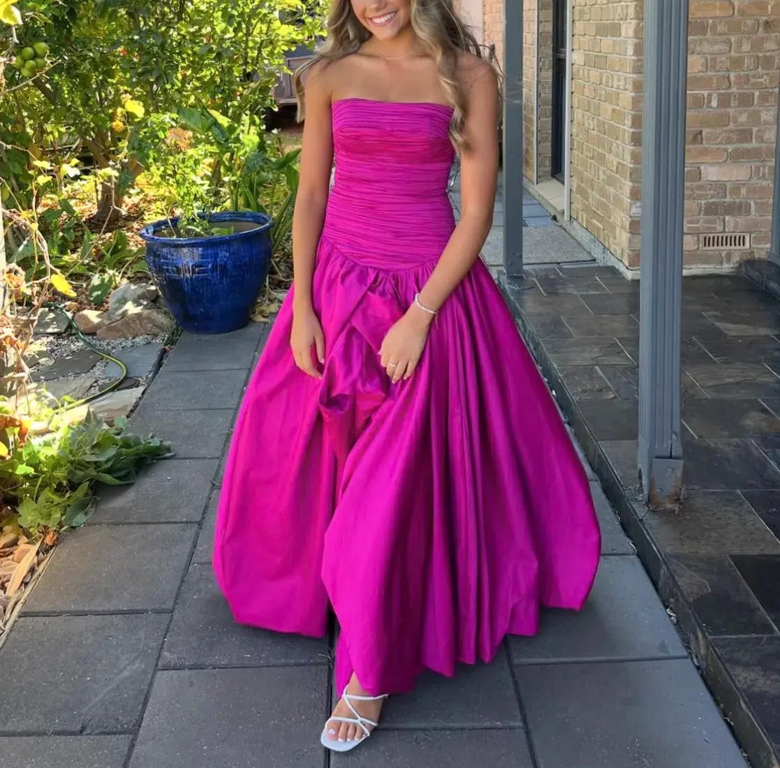 Aje Violette Bubble Hem Maxi Dress Magenta Size 10 photo 4
